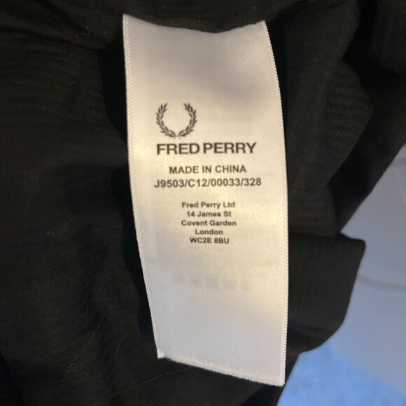 FRED PERRY Dark Grey Micro Hounds Tooth Zip Up Mod Ska Bomber Jacket M - Picture 4 of 4